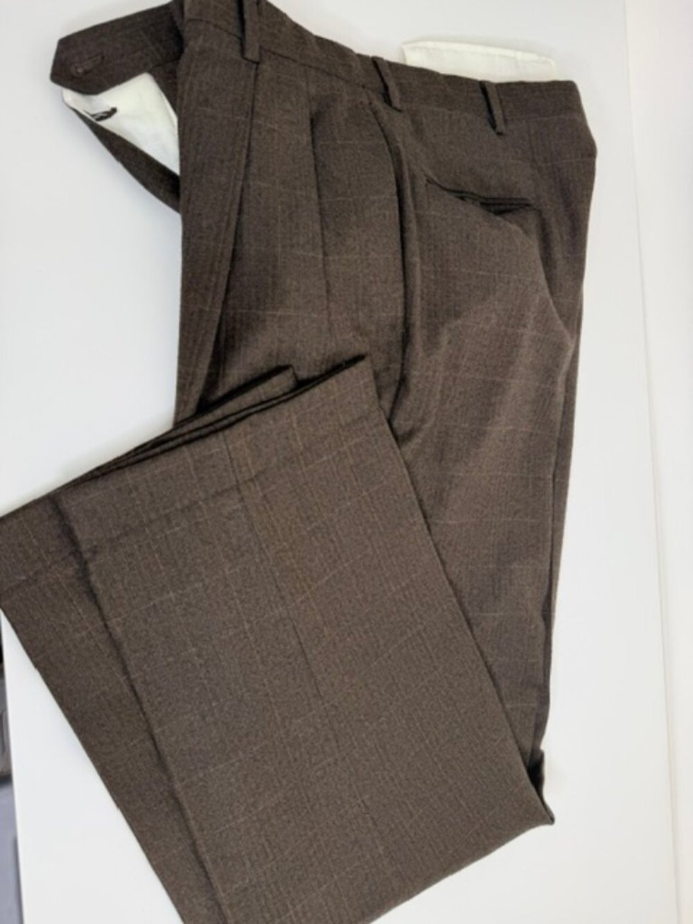 Daniel Cremieux Collection Men's Dress Pants – Chocolate Brown with Windowpane